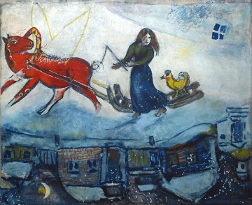 horse cats Painting - The Red Horse The Red Horse color lithograph contemporary Marc Chagall